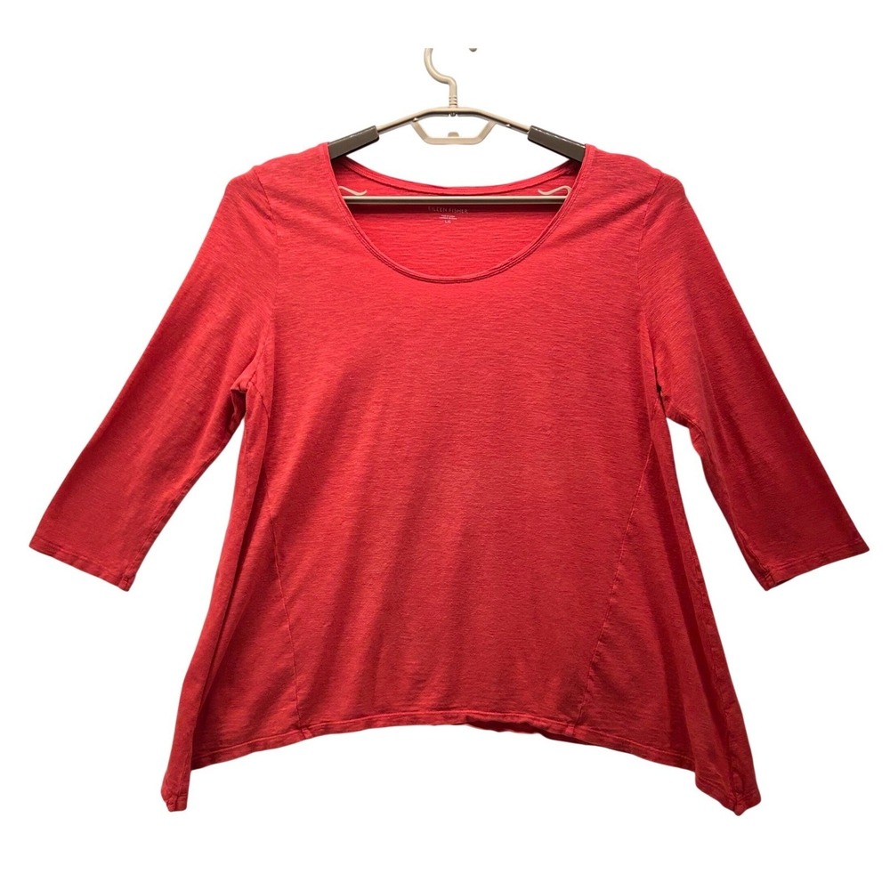 Eileen Fisher Organic Cotton Top Orange Large‎